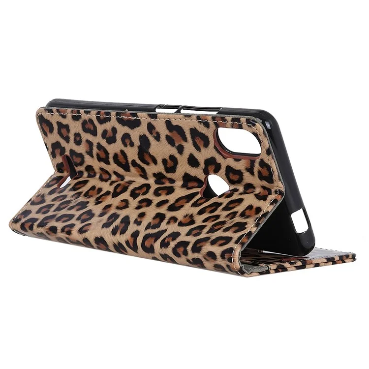 Leopard Pattern PU Leather Protection Mobile Phone Case for Wiko View Max