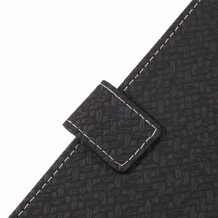 Woven Texture Wallet Magnetic Leather Phone Casing for Wiko Lenny 5 - Black