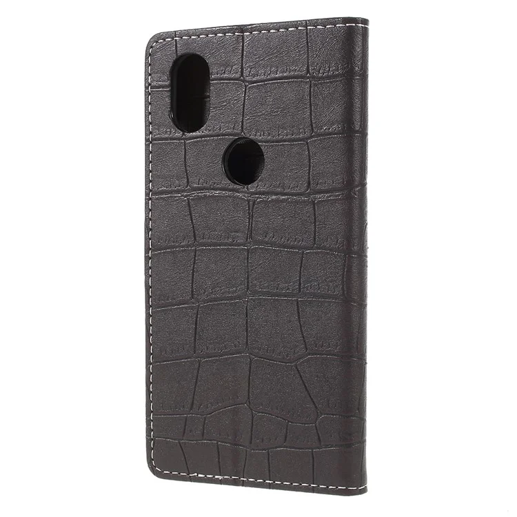 Vintage Crocodile Texture Wallet Stand Leather Case for Wiko View2 - Black