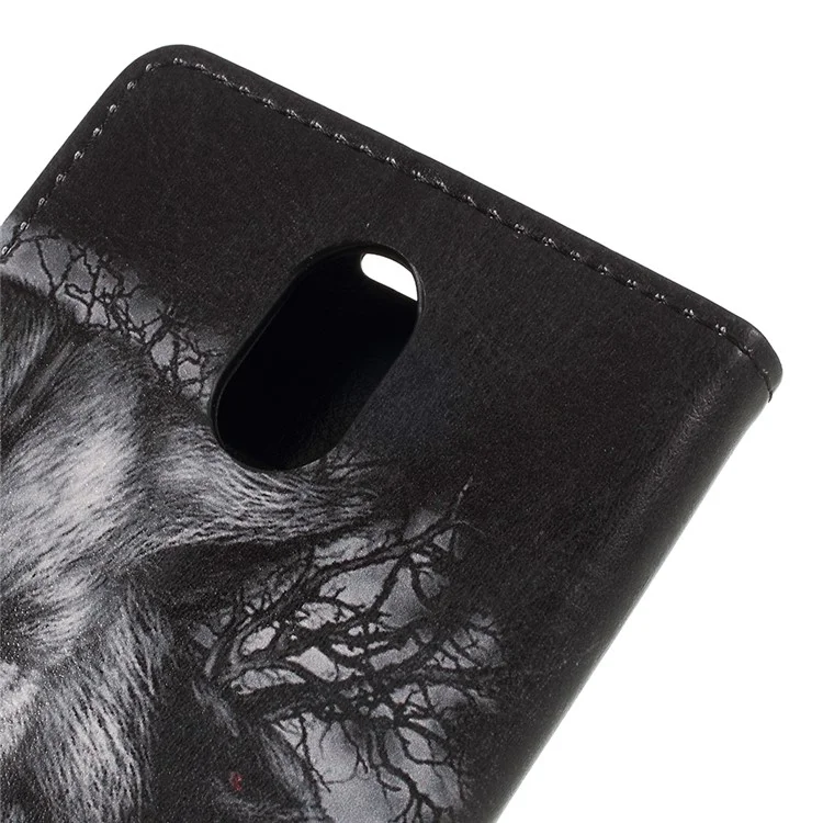 Pattern Printing Stand Leather Wallet Mobile Case for Wiko Lenny 5 - Fierce Wolf