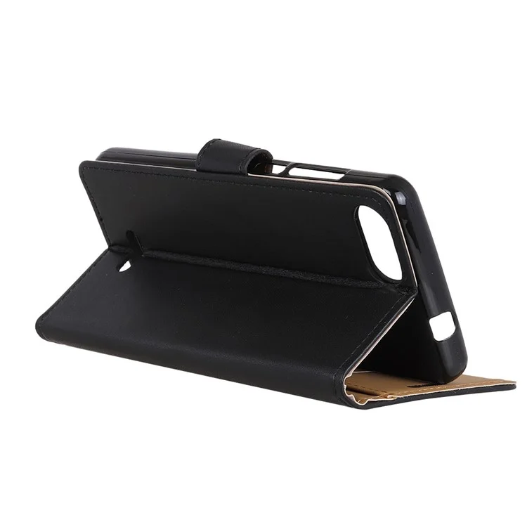 Wallet Stand Flip Leather Phone Case for Wiko Tommy 3 - Black