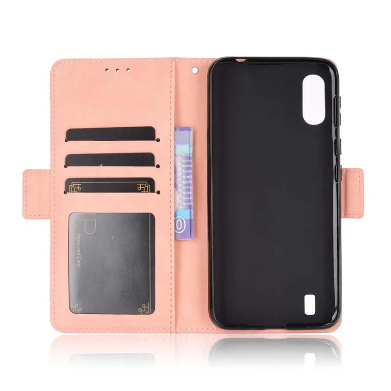Multiple Card Slots Leather Wallet Mobile Phone Case for Wiko Y81 - Pink