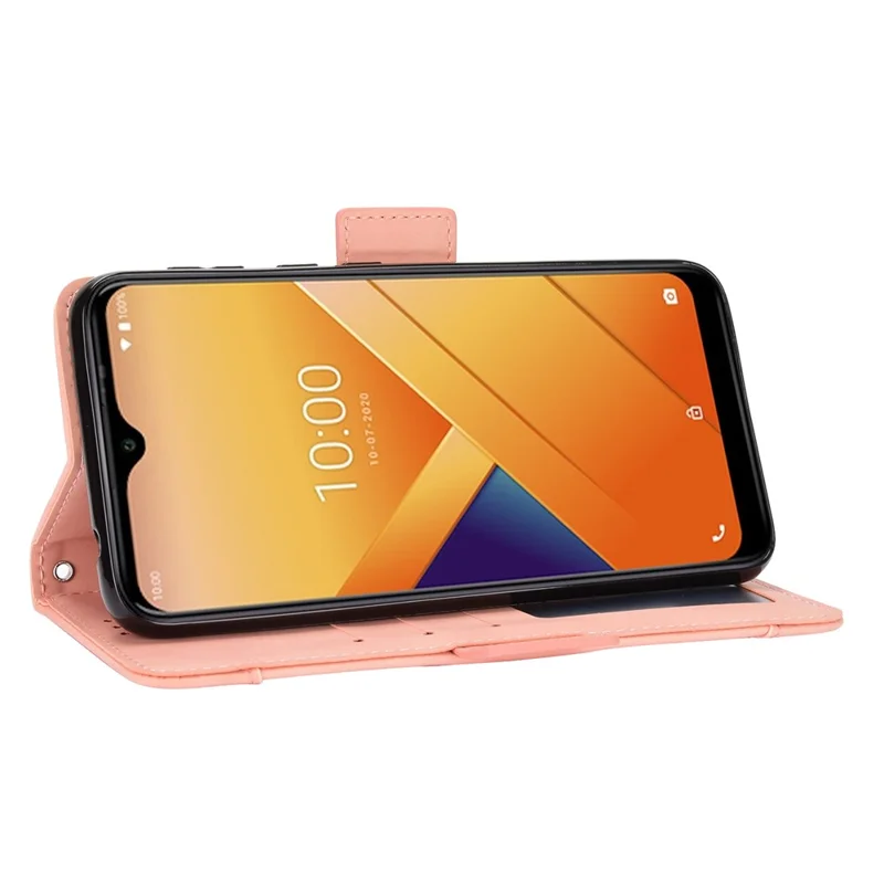 Multiple Card Slots Leather Wallet Mobile Phone Case for Wiko Y81 - Pink