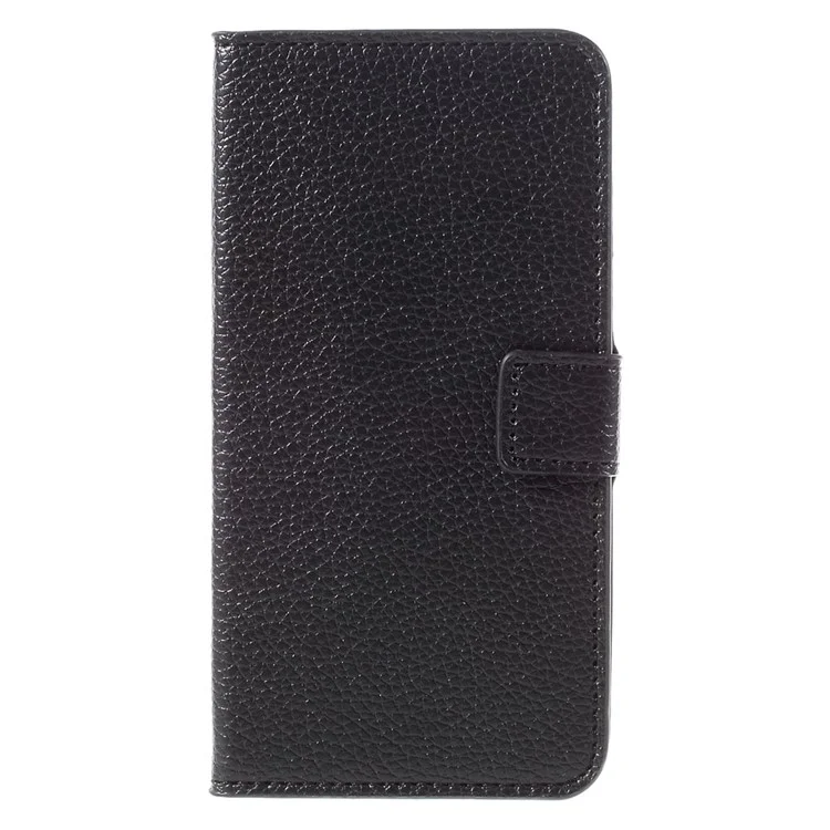Litchi Texture Leather Wallet Stand Case for Wiko Lenny 3 - Black