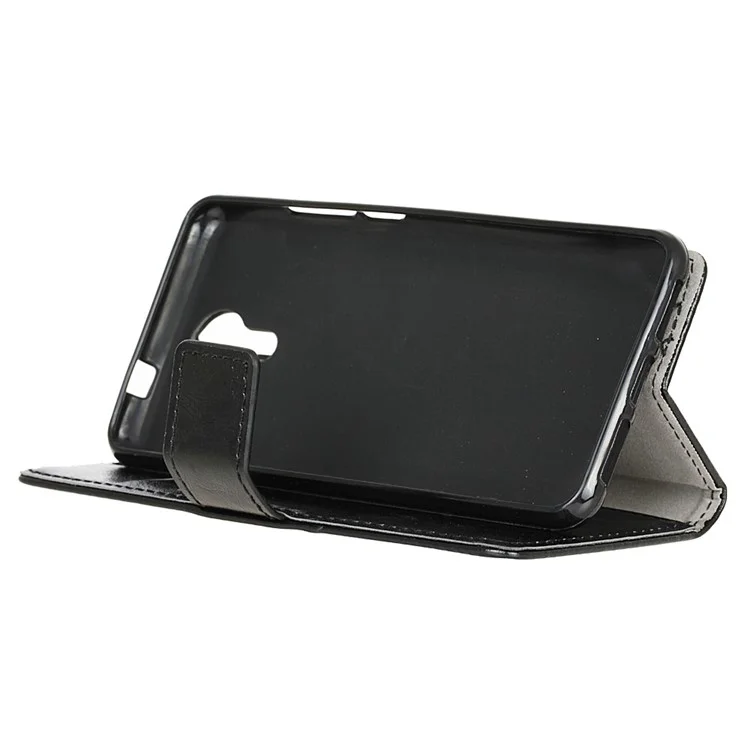 Crazy Horse Leather Wallet Case for Wiko U Feel Prime - Black