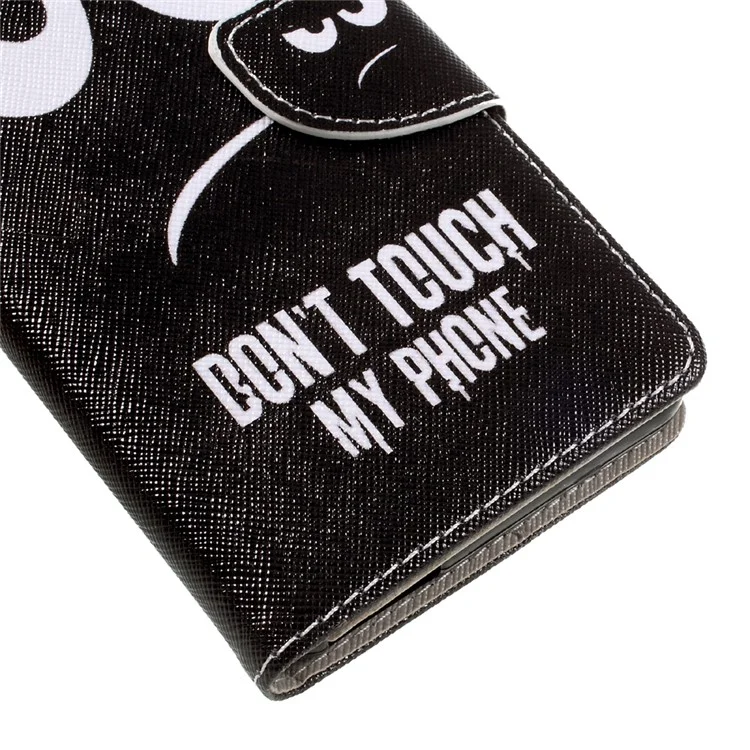 Pattern Printing Leather Wallet Mobile Casing for Wiko U Feel Lite - Do Not Touch My Phone