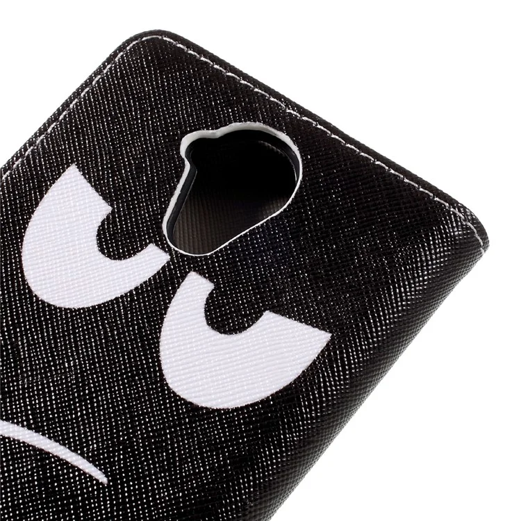 Pattern Printing Leather Wallet Mobile Casing for Wiko U Feel Lite - Do Not Touch My Phone