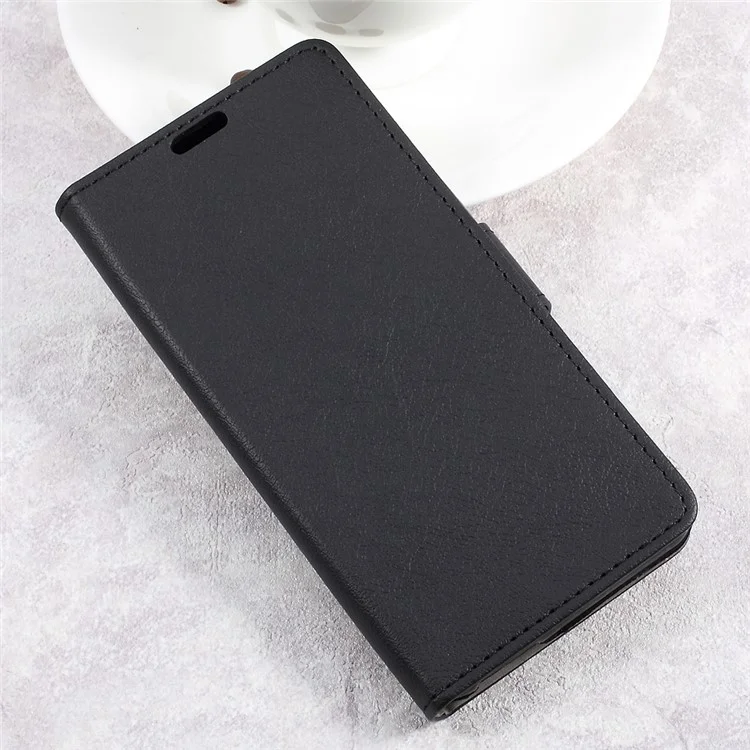 Wallet Leather Cell Phone Cover Case for Wiko Upulse Lite - Black