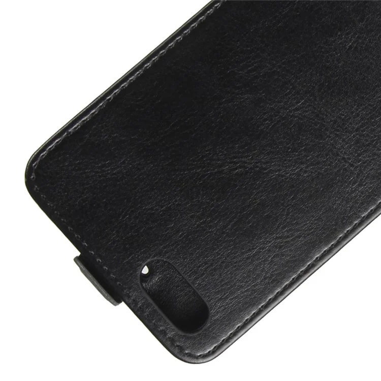 For Doogee X30 Crazy Horse Vertical Flip Leather Card Holder Magnetic Phone Case - Black