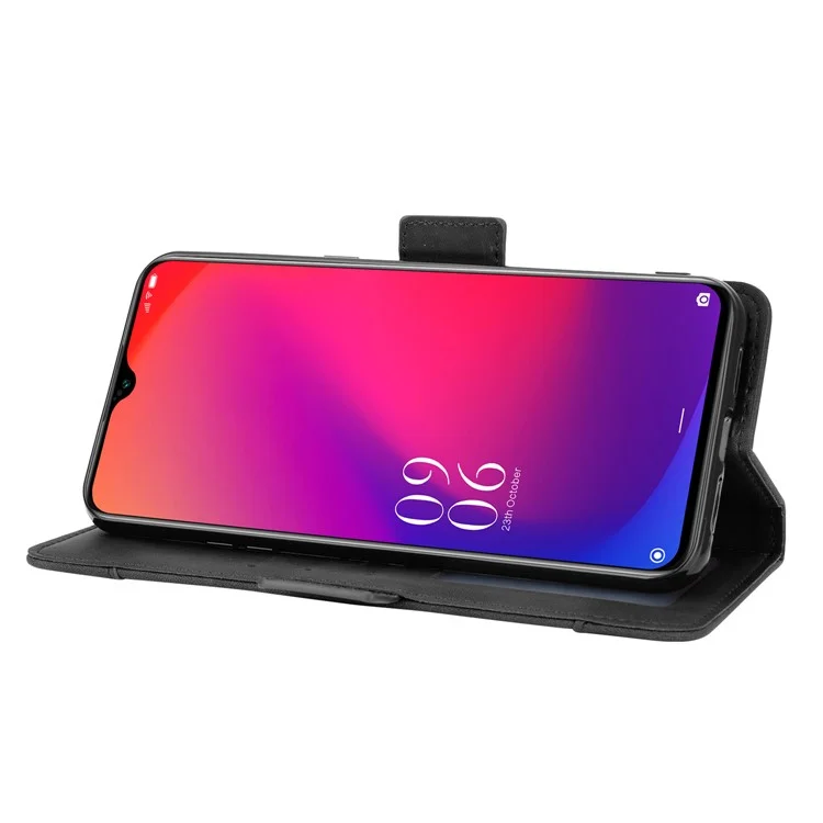 Funda Protectora de Cuero con Tapa y Soporte para Doogee X95 - Negro
