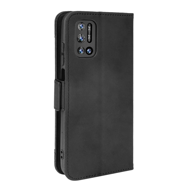 For Doogee N40 Pro Scratch Resistant Card Slot Design Flip Phone Protective Cover Leather Phone Wallet Stand Case - Black