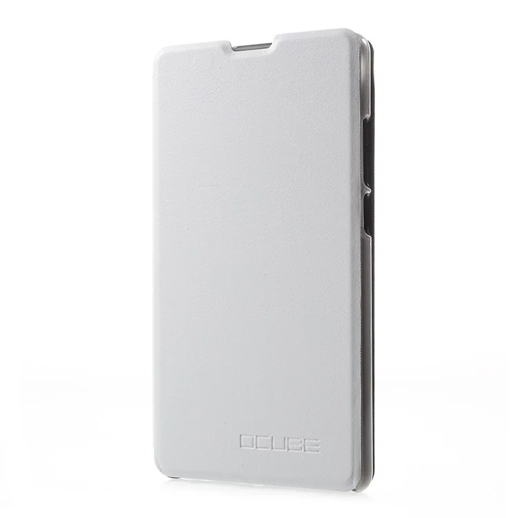 Folding PU Leather Skin PC Cover with Stand for Doogee Mix - White