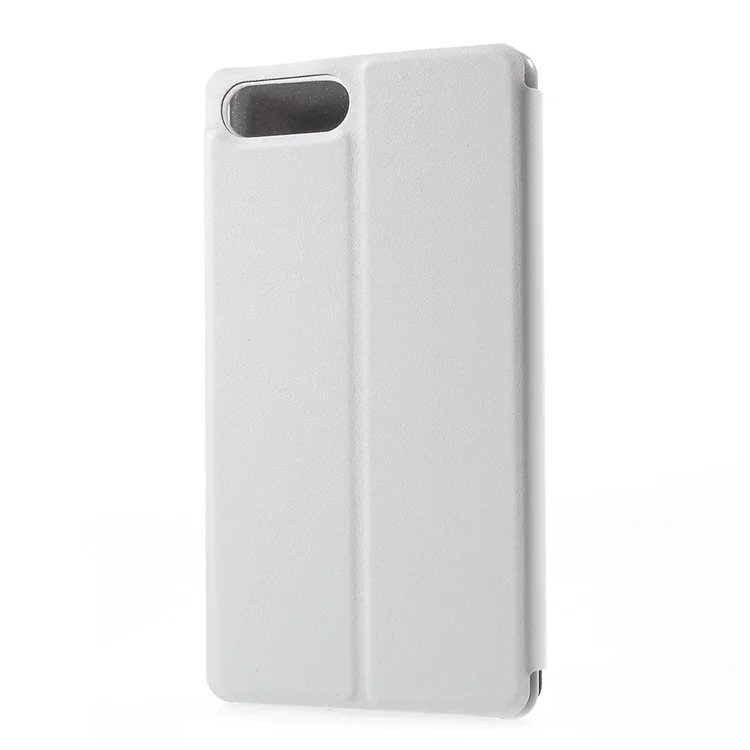 Folding PU Leather Skin PC Cover with Stand for Doogee Mix - White