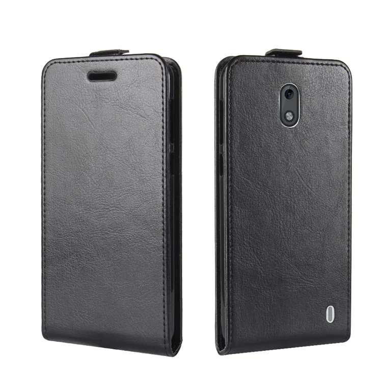 Crazy Horse Leather Vertical Flip Mobile Shell for Nokia 2 - Black