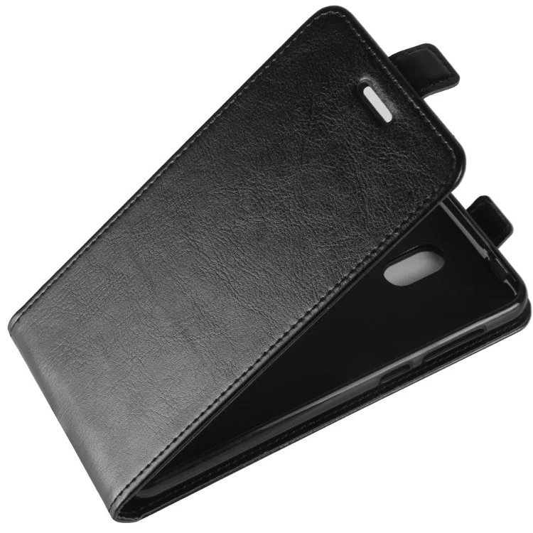 Crazy Horse Leather Vertical Flip Mobile Shell for Nokia 2 - Black