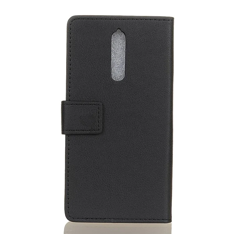 Wallet Leather Stand Case for Nokia 8 - Black
