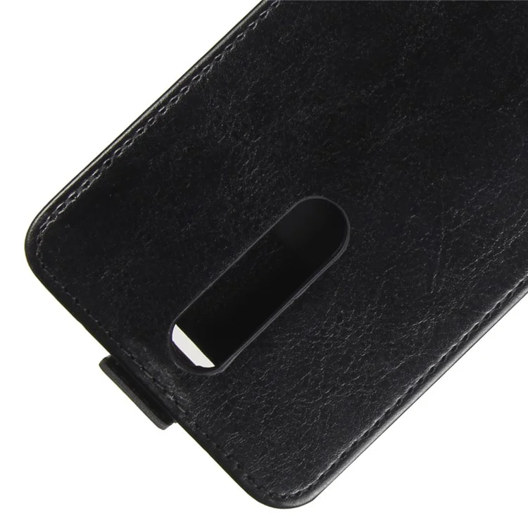 For Nokia 8 Crazy Horse Skin Leather Vertical Flip Phone Casing - Black