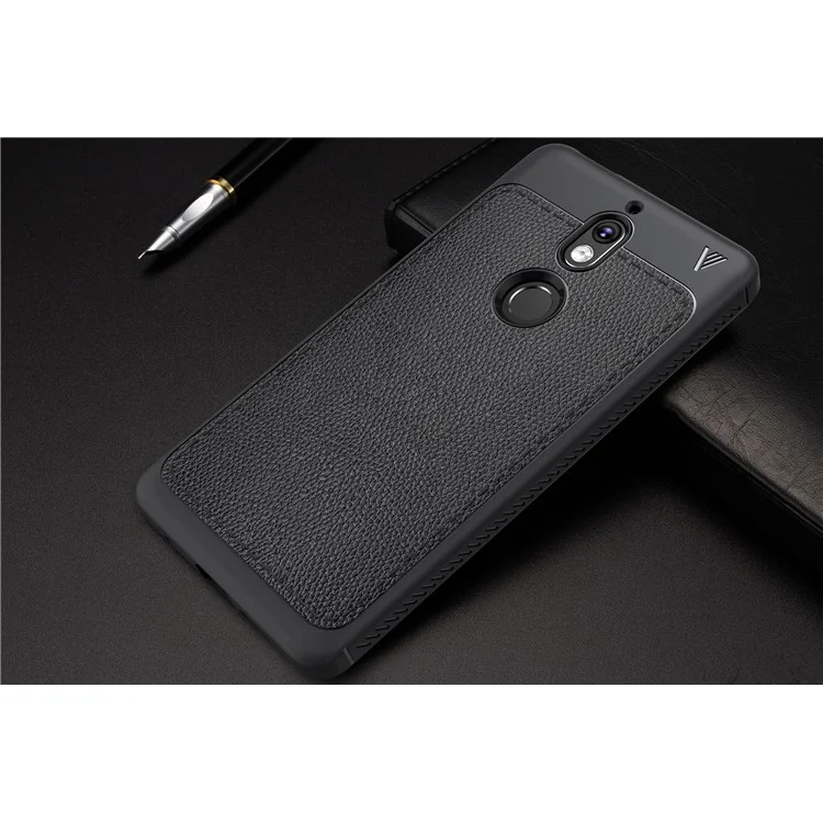 IVSO Gentry Series Leather Coated TPU Phone Case for Nokia 7 - Black