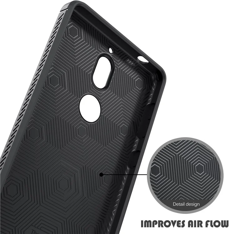 IVSO Gentry Series Leather Coated TPU Phone Case for Nokia 7 - Black