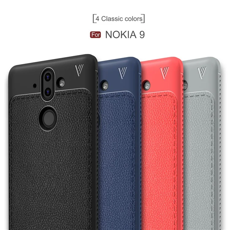 IVSO Gentry Series Leather Coated TPU Phone Case for Nokia 9 / 8 Sirocco - Black