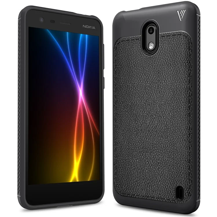 IVSO Gentry Series Leather Coated TPU Business Phone Case for Nokia 2 - Black