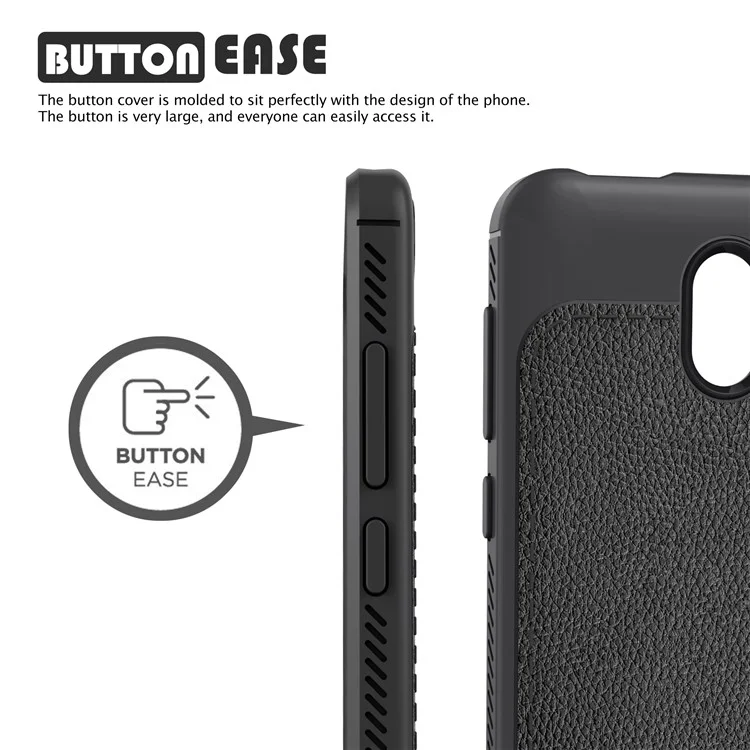 IVSO Gentry Series Leather Coated TPU Business Phone Case for Nokia 2 - Black