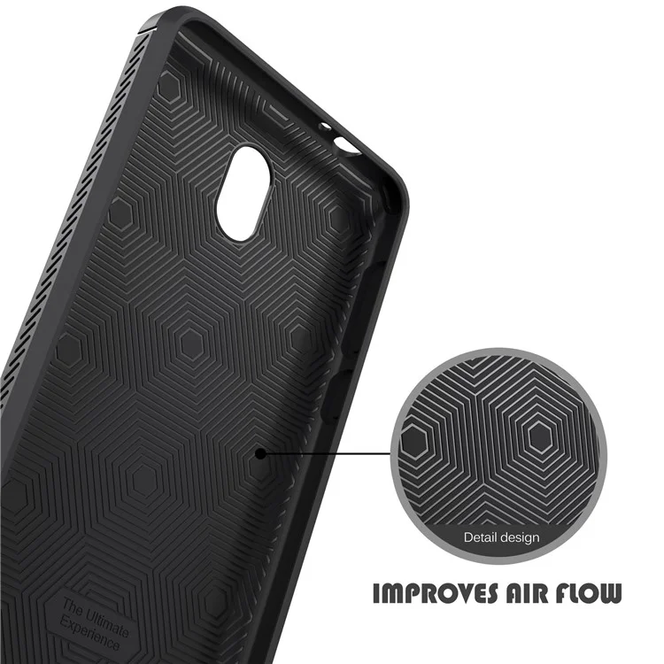 IVSO Gentry Series Leather Coated TPU Business Phone Case for Nokia 2 - Black
