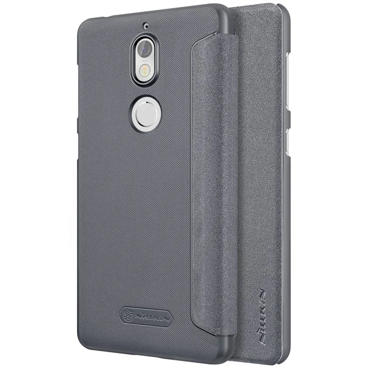 NILLKIN Sparkle Series Flip Leather Case Shell for Nokia 7 - Black