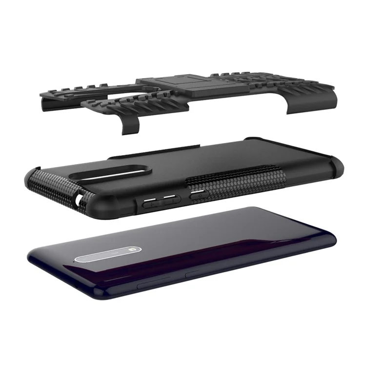 Tyre Pattern Kickstand PC + TPU Hybrid Case for Nokia 8 - Black