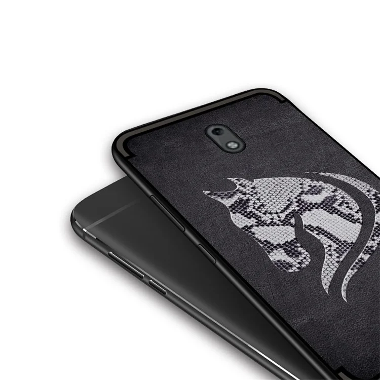 10Pcs/Set NXE for Nokia 2 Snake Textured Horse Pattern TPU Cover Casing - Black