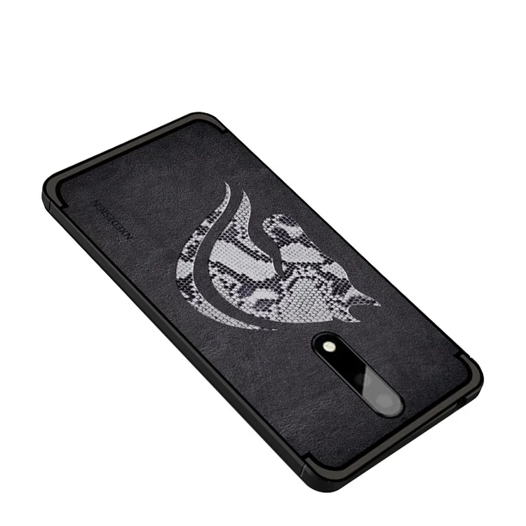 10Pcs/Set NXE Snake Textured Horse Pattern TPU Back Case for Nokia 9 / 8 Sirocco - Black