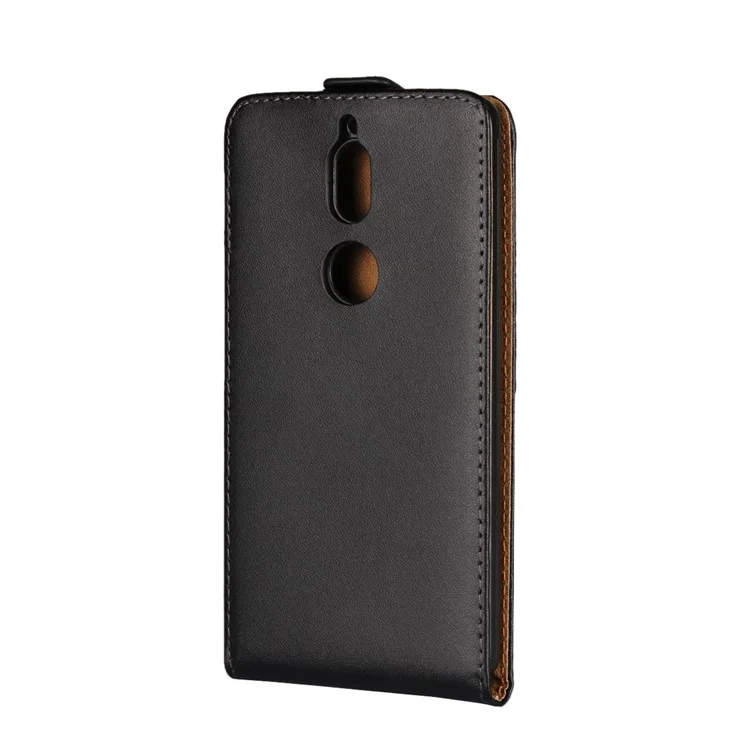 Vertical Split Genuine Leather Mobile Phone Case for Nokia 7 - Black