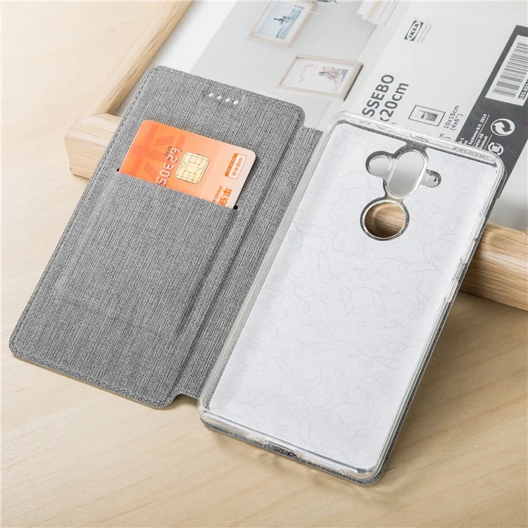 VILI DMX Leather Card Slot Stand Phone Cover for Nokia 9 / 8 Sirocco - Grey
