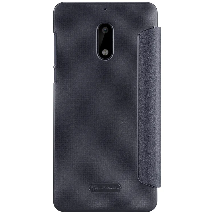 NILLKIN Sparkle Series View Window Leather Folio Case for Nokia 6 - Black