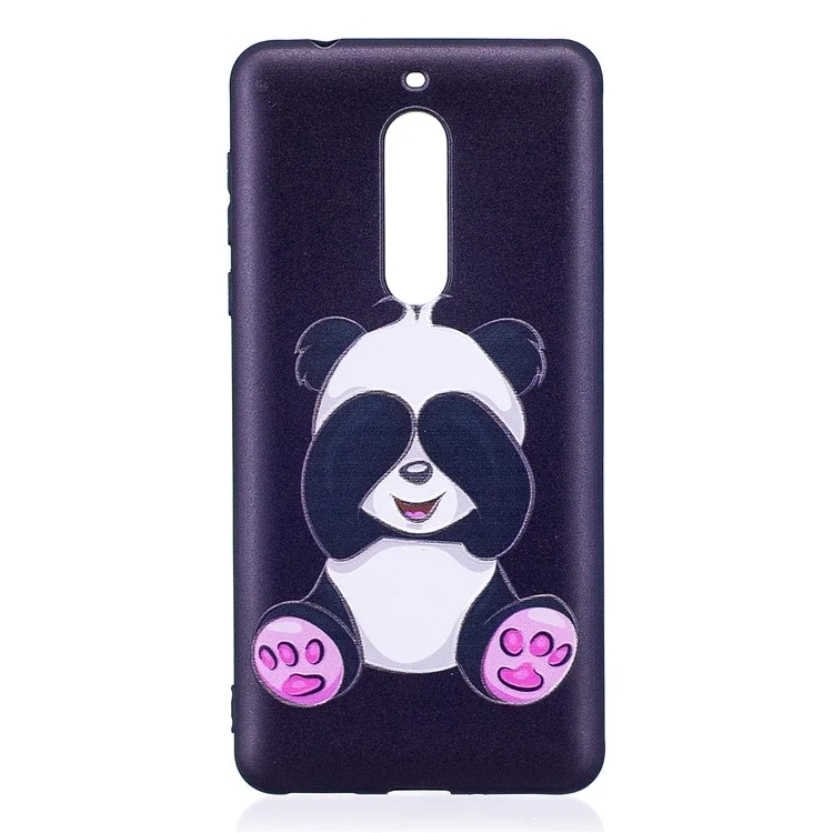 Pattern Printing Embossed TPU Soft Cover for Nokia 5 - Adorable Panda