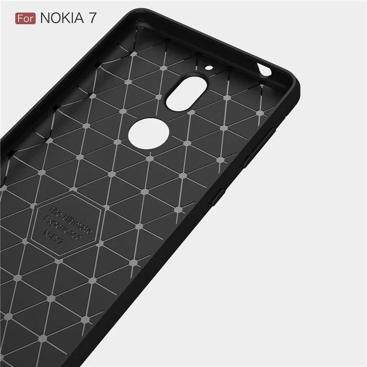 Carbon Fibre Brushed TPU Case for Nokia 7 - Black