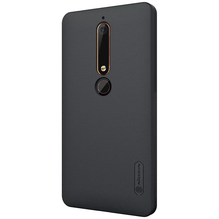 NILLKIN Super Frosted Shield PC Hard Case + Screen Film for Nokia 6.1 (5.5-inch) - Black