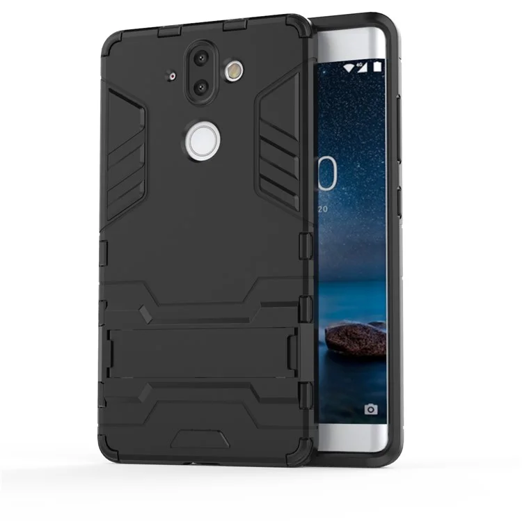 Plastic + TPU Hybrid Case with Kickstand for Nokia 9 / 8 Sirocco - Black