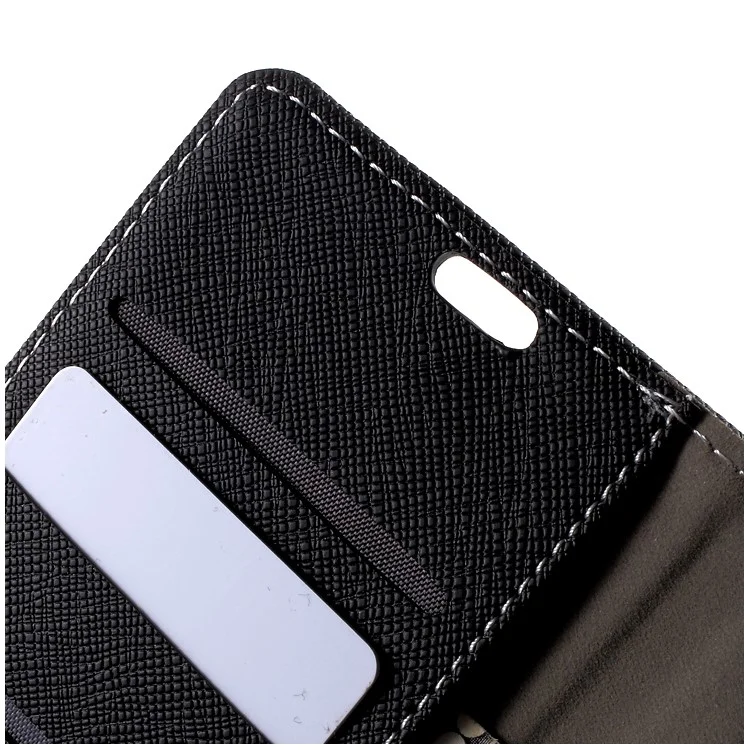 Cross Texture Flip Stand Leather Wallet Phone Case for Nokia 6 - Black