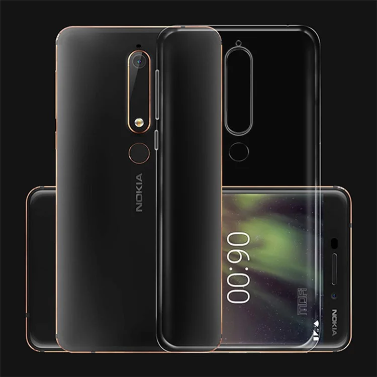 MOFI Yin Series Ultra Thin Clear Soft TPU Phone Shell for Nokia 6.1 (5.5-inch) - Black