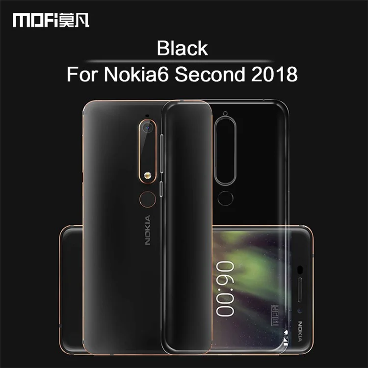 MOFI Yin Series Ultra Thin Clear Soft TPU Phone Shell for Nokia 6.1 (5.5-inch) - Black