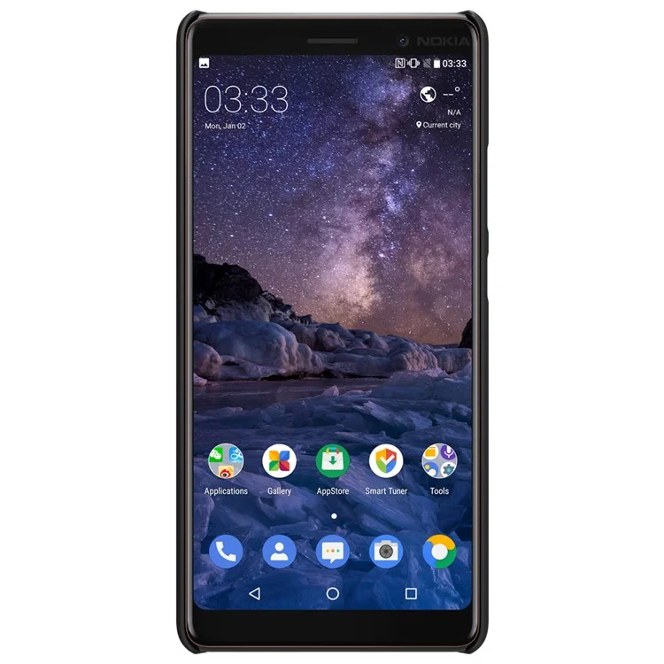 NILLKIN for Nokia 7 plus Super Frosted Shield PC Hard Case + Screen Film - Black