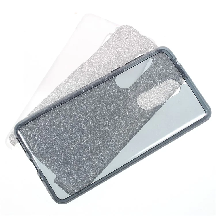 3-in-1 Glittery Powder Paper TPU + PC Hybrid Case for Nokia 5 - Black