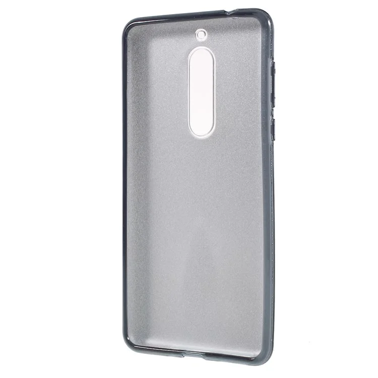 3-in-1 Glittery Powder Paper TPU + PC Hybrid Case for Nokia 5 - Black