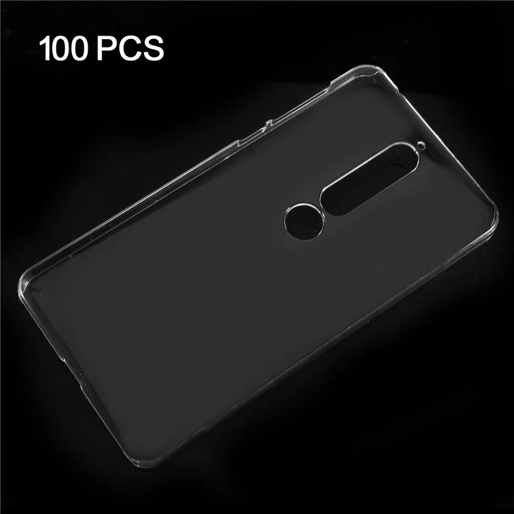 100Pcs/Set Crystal Clear Hard Plastic Protector Cover for Nokia 6.1 (5.5-inch)