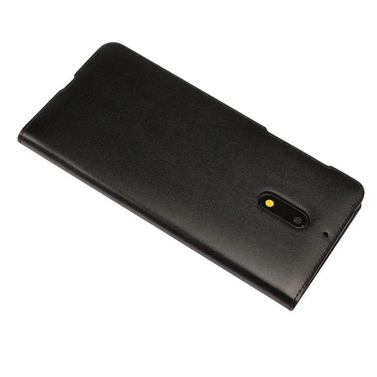 Dual View Window Slim Leather Protective Case for Nokia 6 (2017) - Black