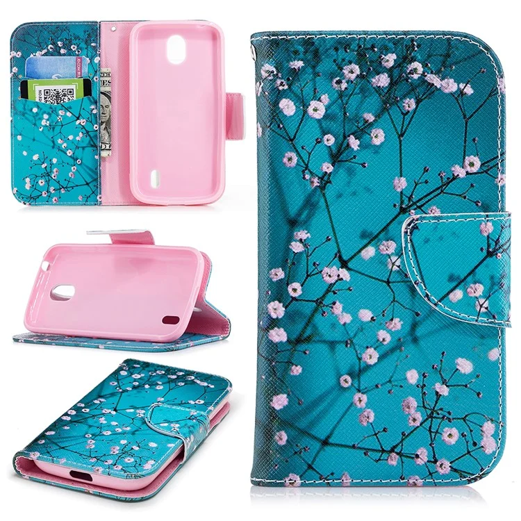Pattern Printing Leather Wallet Stand Case for Nokia 1 - Wintersweet