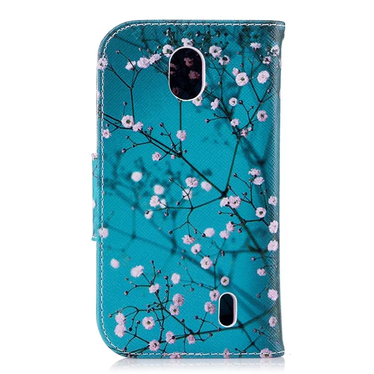 Pattern Printing Leather Wallet Stand Case for Nokia 1 - Wintersweet
