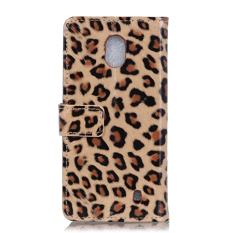 Leopard Pattern Wallet Stand Leather Mobile Case for Nokia 1