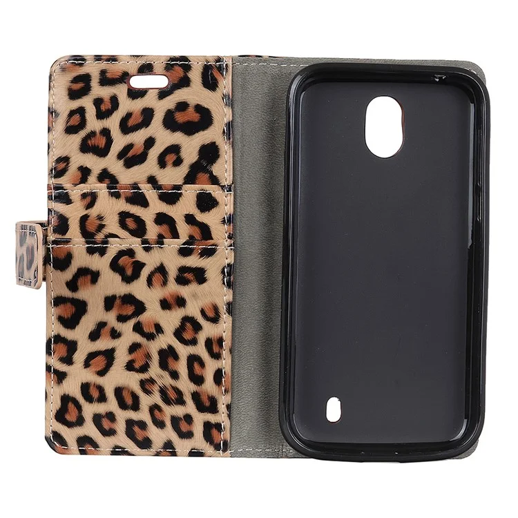 Leopard Pattern Wallet Stand Leather Mobile Case for Nokia 1